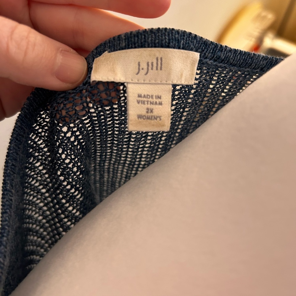 JJill open knit Women's Navy Sweater 2x - Picture 9 of 11